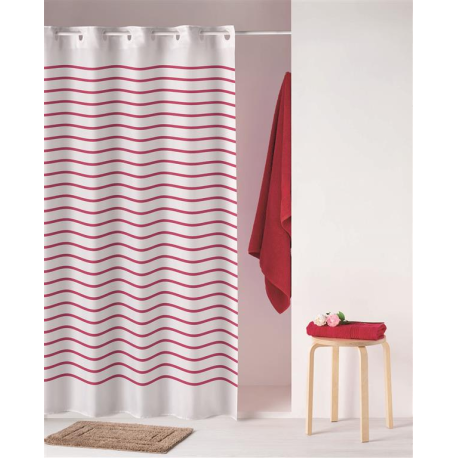 Cortina de baño con ollados Stripes