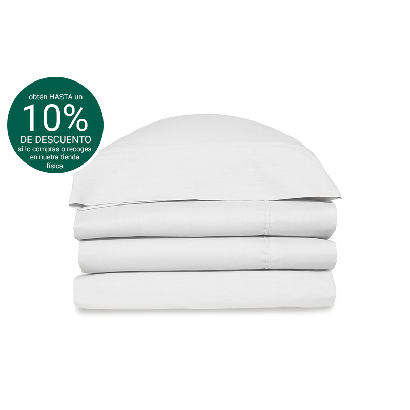 Set de sábana encimera, bajera y funda de almohada, cama de 90. Caja de 100  unidades