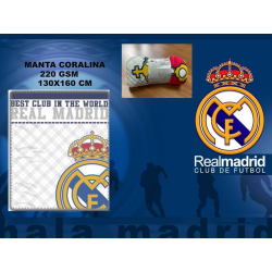 Manta Real Madrid coralina 130x170 cm