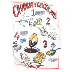 Paño cocina sarga Chocolate con churros
