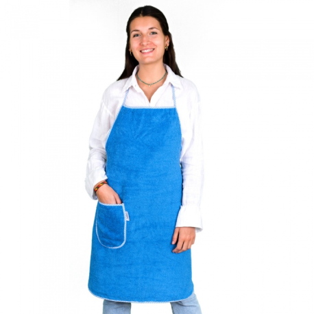 Delantal rizo liso con bolsillo