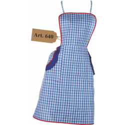 Delantal cuadros bolso volante 640