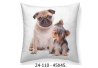 Cojín estampado puppies Buldog y Yorkshire