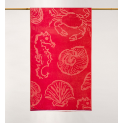 Toalla playa Caballito 100x180 cm teja