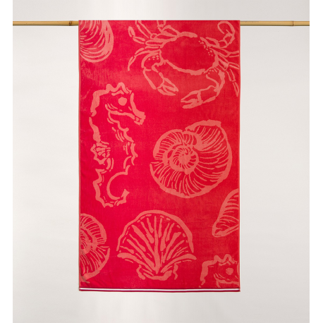 Toalla playa Caballito 100x180 cm teja