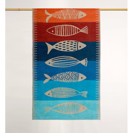 Toalla playa Peces 100x180 cm