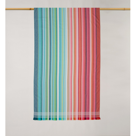 Toalla pareo azul y teja 100x180 cm