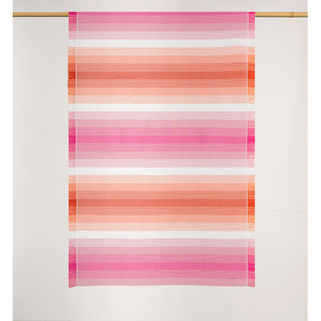 Toalla pareo listas horizontal fucsia 100x180 cm