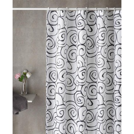 Cortina de baño bucle negro